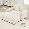 Aukfa Oversized 54.3" Modular Sectional Sofa with 1 Ottoman, Cream Corduroy, Thick Armrests, Ergonomic Cushions, Easy Assembly for Living Room - 4 of 4