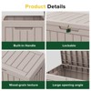 Yardgrace 30/45/80/100 Gallon Weather Resistant Storage and Seating Outdoor Deck Box - 4 of 4