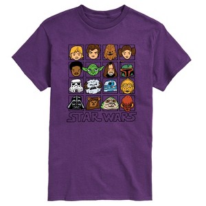 Men's - Star Wars - Yoda and Friends Face Grid Short Sleeve Graphic T-Shirt - 1 of 3
