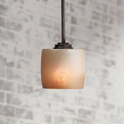 Iron Oxide Copper Mini Pendant with Venetian Scavo Glass Shade