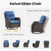 Outdoor Swivel Rocker Patio Chairs - 360 Degree Swivel Glider Seating Wicker Rocking Chairs Set of 2 with High Back for Porch Balcony Deck - 4 of 4