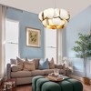 LNC Elyrixion 8-Lights 31.6" Modern Oversized Luxury Shaded Chandelier,Matte White and Gold - 4 of 4