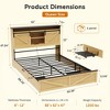 Kumasinova Farmhouse Bed Frame with Storage Headboard,Drawers,LED Lights and Charging Station,Platform Bed with Steel Slats,1200lbs Max - 3 of 4