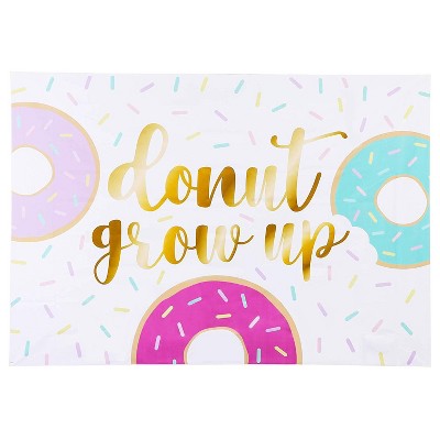 Donut Grow Up Photo Backdrop for Birthday Party Decorations (5 x 7 ft)