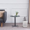 MAYEERTY Tempered Black Rould Glass Dinning Table with Black Leg - 3 of 4