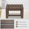 EAGLE PEAK Natural Cedar Patio Ottomans with Removable Cushions, Outdoor Real Wood Slat Top Footrest - 4 of 4
