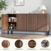 Buenhomino 63" Buffet Cabinet With Storage, Large Sideboard Kitchen Cabinet With 4 Fluted Doors - 4 of 4