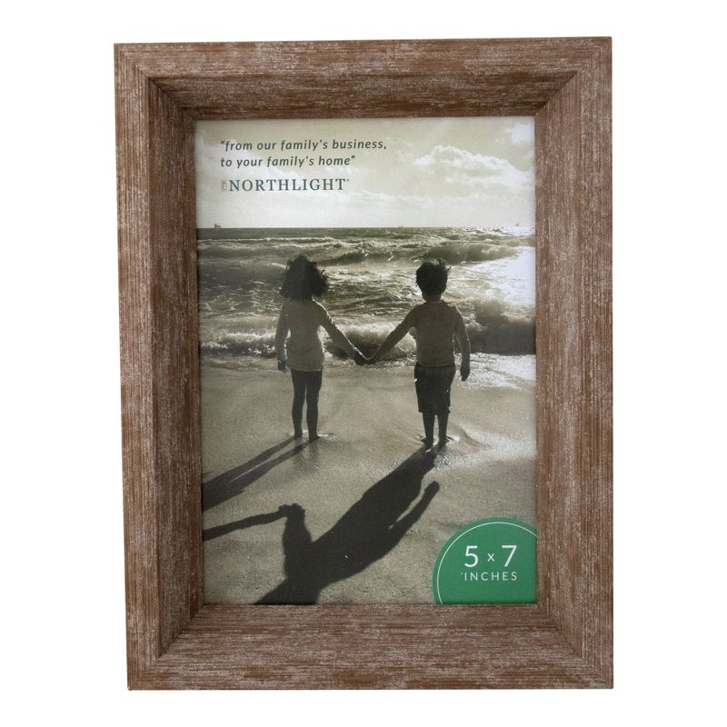 Northlight 8.25" Brown Picture Frame with Easel Back for 5" x 7" Photos, 1 of 5