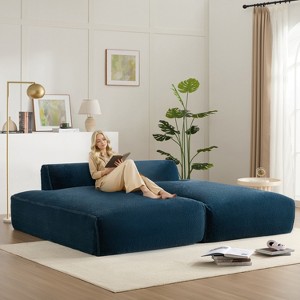 Oversized Modular Sofa Upholstered Sofa Sleeper Sofa, No Assembly Needed, Fully Compressed, Dark Blue-ModernLuxe - 1 of 4