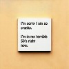 Slickblue Funny 50s Cranky Quote Wood Sign – Rustic Wall Decor 7x7 Shelf or Hanging Art, 10 Color Options - 2 of 3