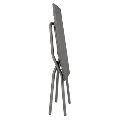 Titanium Gray Galvanized Steel Rectangular Folding Table