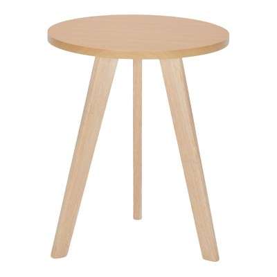 GlasFlength Coffee Tables Round Coffee Table Center Table Wood Coffee Table Small Table for Living Room, Beige, 15.75"*15.75"*17.72"