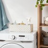 Woven Plastic 3 Compartment Bin Tan/White Checkered - Brightroom™ - 2 of 3