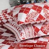 Christmas Printed Duvet Cover Set, Dreamy Red and White Check, Bedding, Winter Christmas Bedspread, Reversible Duvet Cover for Holiday Home - 3 of 4