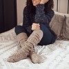 MUK LUKS Women's Cable Knit Over the Knee Socks - Driftwood/Pearl , OS (6 - 11) - 3 of 4