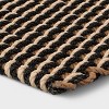 1'6"x2'6" Rope Braided Basket Weave Doormat Black/Brown/Cream - Threshold™: Outdoor Front Door Mat, High Pile - 3 of 4