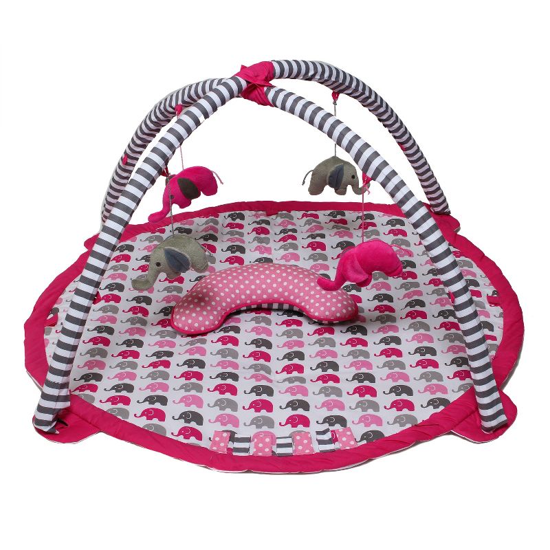 Bacati - Baby Activity Gyms & Playmats (Elephants Pink/Grey), 1 of 4