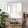 Beautyolove 36 in. W x 36 in. H Square White Wood Framed Wavy Wall Mirror - 2 of 4