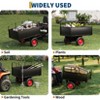 ATV Trailer Tow Behind Steel Dump Cart, 750 lbs 17 Cubic Feet Heavy Yard Garden Utility Trailer Pull Behind with Removable Sides & All Terrain Tires - 3 of 4