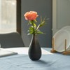 Uniquewise 6 Inch Modern Decorative Ceramic Table Vase Ripped Design Tear Drop Shape Flower Holder, Black - 2 of 4