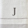 SKL Home By Saturday Knight Ltd Casual Monogram Bath Towel J - 28X54", White - 3 of 3