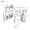 Okak Full/Queen Size Loft Bed with Wardrobe & L-Shaped Desk,Heavy Duty Metal Bunk Beds with Storage,High Loft Beds for Teens & Adults - 4 of 4