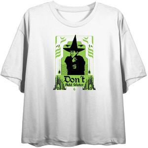 Wizard Of Oz Wicked Witch Don't Add Water Women's Crew Neck Short Sleeve Crop Tee - 1 of 2