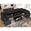 Belffin Oversized 10-Seater U-Shaped Sectional - Modular Chenille Couch with Storage Ottoman & Cup Holders.Gray - 4 of 4