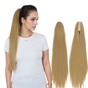 Alilang Claw Clip Long Straight Ponytail Extension Natural-Looking Hairpiece 24 Inch - 1 of 4