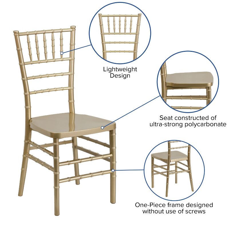 Flash Furniture HERCULES PREMIUM Series Resin Stacking Chiavari Chair, 3 of 11