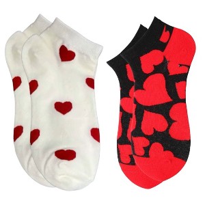 Heart Patterned Ankle Socks from the Sock Panda (Women's Sizes, Adult Medium) - 1 of 3
