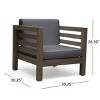 Outdoor Acacia Wood Club Chair with Waterproof Cushions, Mid-Century Patio Seating for Backyard Deck-3irtyhousy - 4 of 4