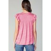 Women's Posey Flutter Sleeveless Blouse - current air - 2 of 4