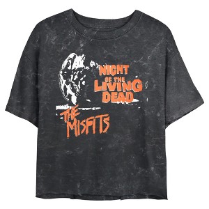 Juniors Womens Misfits Night of the Living Dead Crop T-Shirt - 1 of 4