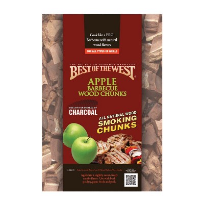 Best of the West 1/5 Cu. Ft. Bag of Real Natural and Traditional Smoking Wood Chunks, Apple