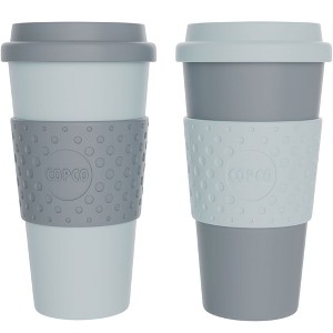 Copco Acadia To Go Mug Set of 2, 16 Ounce Reusable Coffee Cups with Lids, Durable & BPA-Free, Travel Mugs Double-Wall Insulation - 1 of 4