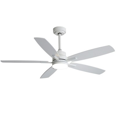 Ceiling Fans with Lights and Remote - 52 Inch Flush Mount Ceiling Fan with Noiseless Reversible DC Motor Timer LED Ceiling Fan for Bedroom Living Room