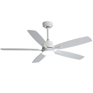 Ceiling Fans with Lights and Remote - 52 Inch Flush Mount Ceiling Fan with Noiseless Reversible DC Motor Timer LED Ceiling Fan for Bedroom Living Room - 1 of 4