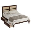 Sapphtopaz Bed Frame with Rattan Headboard Platform Bed Frame with Slats Support, No Box Spring Needed, Beds for Bedroom, Apartment - 2 of 4