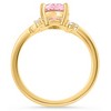 Pompeii3 1 3/4Ct Pink Topaz & Diamond Deco Ring Gold Lab Created - 3 of 4