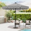 Costway 9.3 FT Solar Patio Umbrella Outdoor Market Sunshade with 24 LED Lights,Ruffles Beige/Brown/Red/Gray/Turquoise - 4 of 4