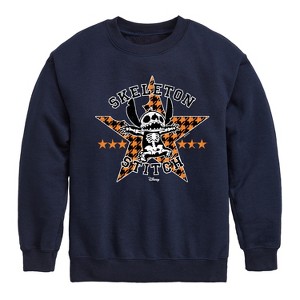 Boys' - Disney - Stitch Skeleton Graphic Long Sleeve Fleece Sweatshirt - 1 of 4