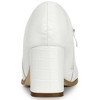 Allegra K Women's Pointy Toe Patchwork Chunky Heels Oxford Ankle Booties - 3 of 4