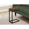 Monarch Specialties Accent Table C-Shaped End Side Snack Storage Drawer Living Room Bedroom Metal Laminate Brown Black Contemporary Modern - 2 of 4