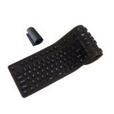 Photo 1 of ProHT Foldable USB Wired Keyboard (70140), 109 Keys Silicone Soft Waterproof Keyboard for PC Notebook Laptop, Black