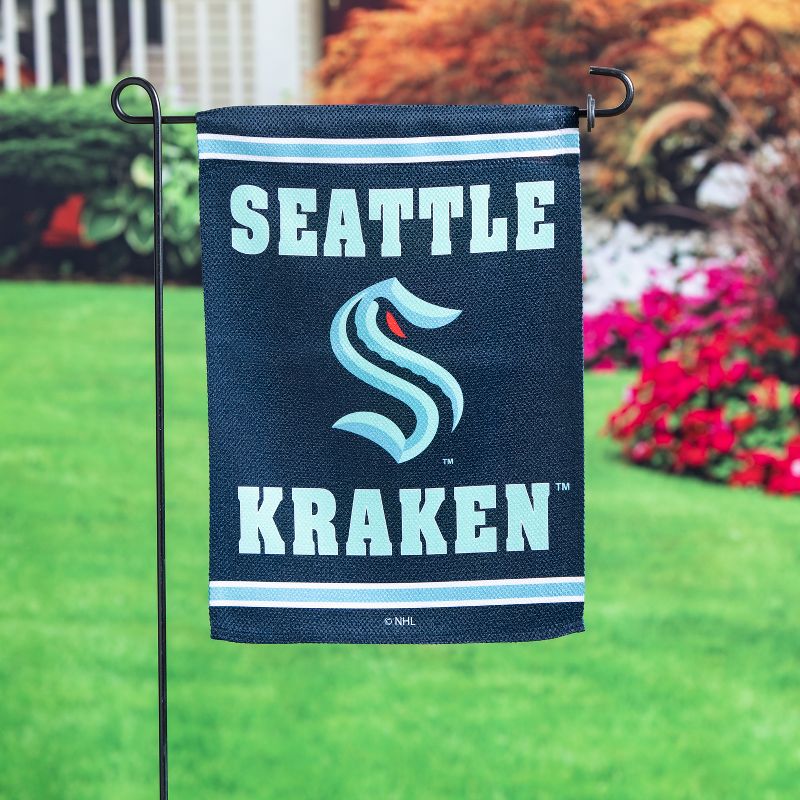 Evergreen Garden Flag Embossed Suede, Seattle Kraken Double Sided Indoor Outdoor Decor 18" x 12.5", 4 of 6