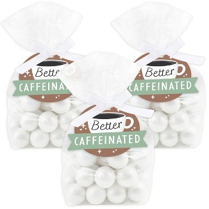 Big Dot of Happiness But First, Coffee - Cafe Themed Party Clear Goodie Favor Bags - Treat Bags With Tags - Set of 12 - 1 of 4