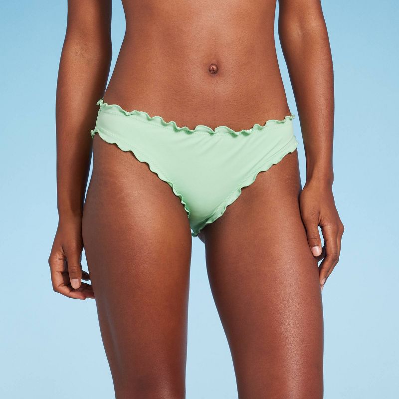 Women's Low-Rise Ruffle Cheeky Bikini Bottom - Shade & Shore™, 1 of 9