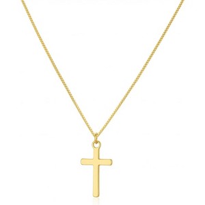Dainty Cross Pendant Necklace for Women, 14K Gold/Silver Plated Choker, Religious Faith Jewelry Gift - 1 of 4