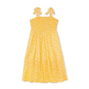 Kids' Adaptive Smocked Tie Strap Ginkgo Yellow Midi Dress - DVF for Target